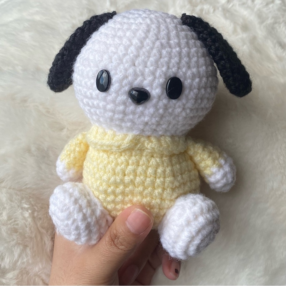 Kawaii Cute Adorable Amigurumi Sitting Pochacco Sanrio Crochet Plushie | Gifting
